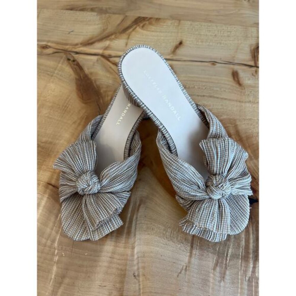 NEW Loafler Randal Emilia Slide on Heels Women's Platinum Size: 7.5 - Picture 3 of 9